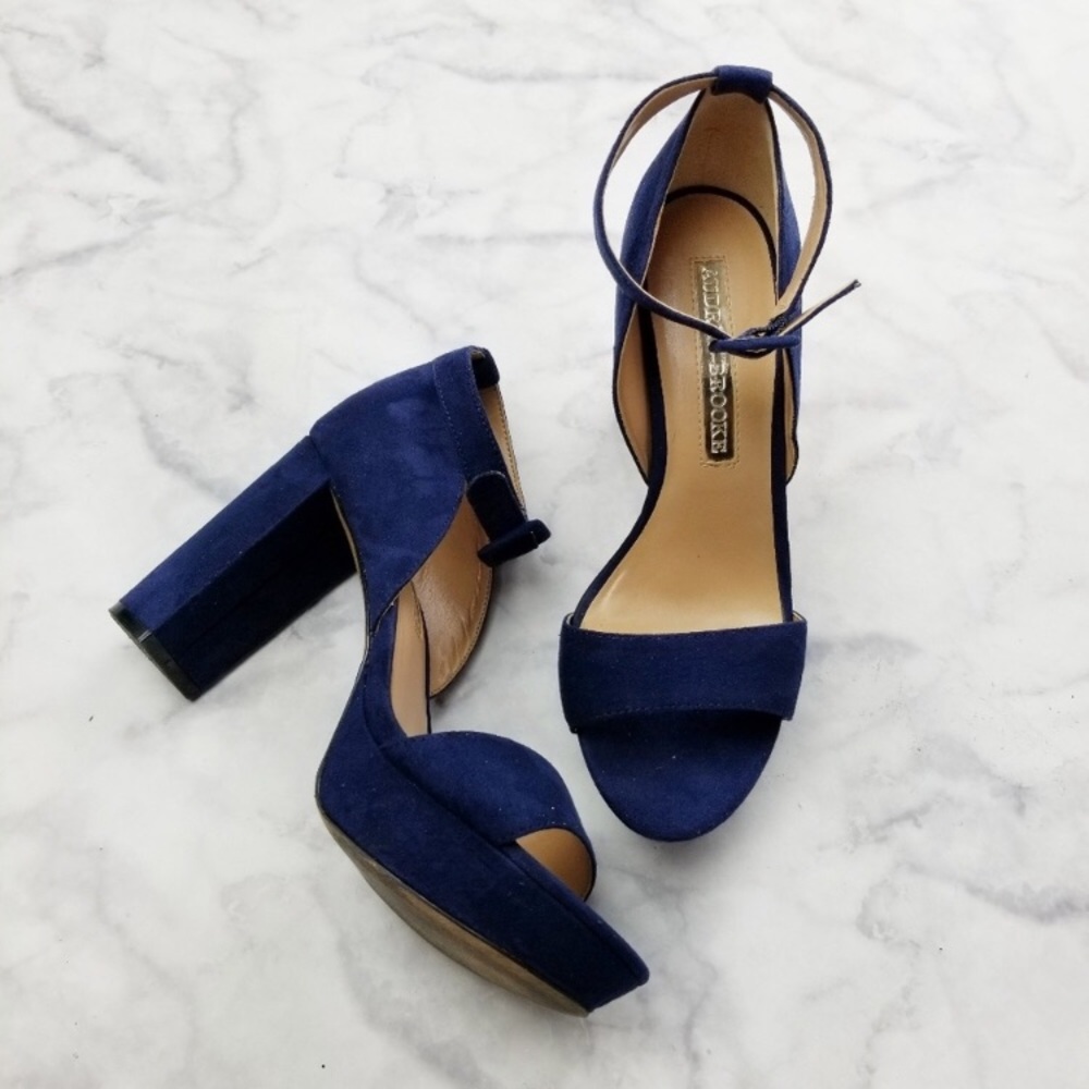 Audrey Brooke Prague Navy Platform Sandals